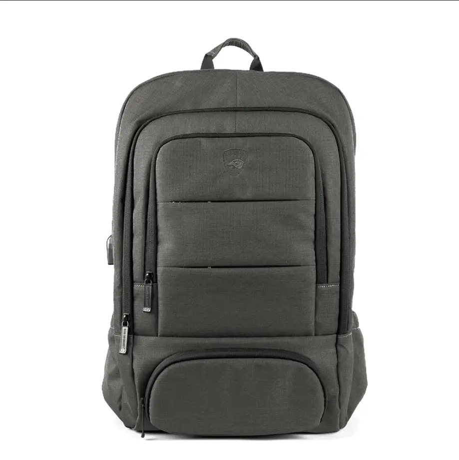 Double-paneled bulletproof backpack with charging bank
