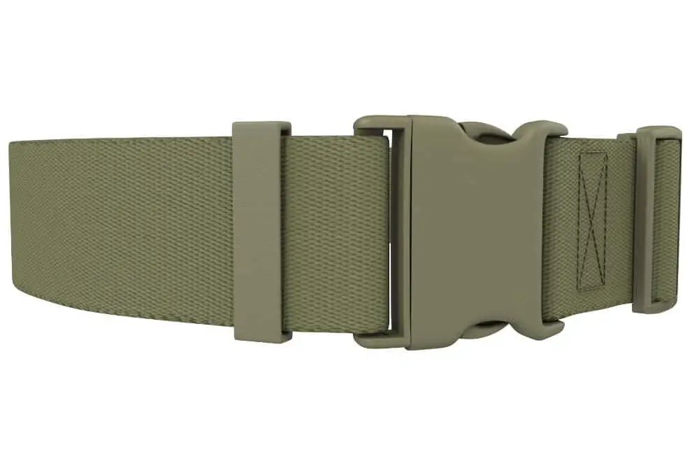 military belt on an isolated white background.